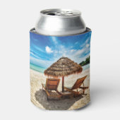 Hemelwolf op beach throw pillow blikjeskoeler (Blikje Voorkant)