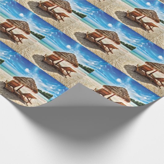 Hemelwolf op beach throw pillow cadeaupapier (Hoek)