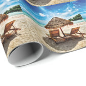 Hemelwolf op beach throw pillow cadeaupapier (Rol Hoek)