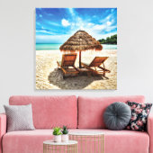 Hemelwolf op beach throw pillow canvas afdruk (Insitu (Woonkamer))