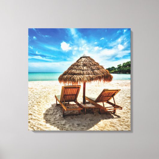 Hemelwolf op beach throw pillow canvas afdruk (Voorkant)