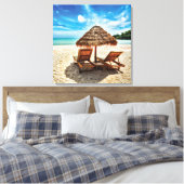 Hemelwolf op beach throw pillow canvas afdruk (Insitu (Slaapkamer))