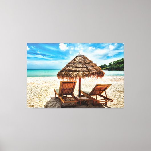Hemelwolf op beach throw pillow canvas afdruk (Voorkant)