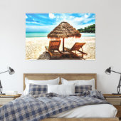 Hemelwolf op beach throw pillow canvas afdruk (Insitu (Slaapkamer))