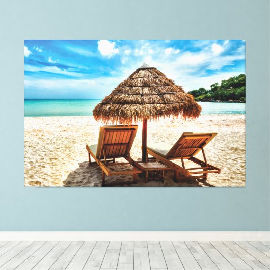 Hemelwolf op beach throw pillow canvas afdruk (Insitu (Houten vloer))