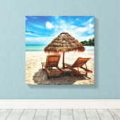Hemelwolf op beach throw pillow canvas afdruk (Insitu (Houten vloer))