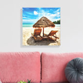 Hemelwolf op beach throw pillow canvas afdruk (Insitu (Woonkamer))