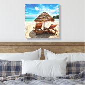 Hemelwolf op beach throw pillow canvas afdruk (Insitu (Slaapkamer))