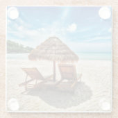 Hemelwolf op beach throw pillow glazen onderzetter (Achterkant)