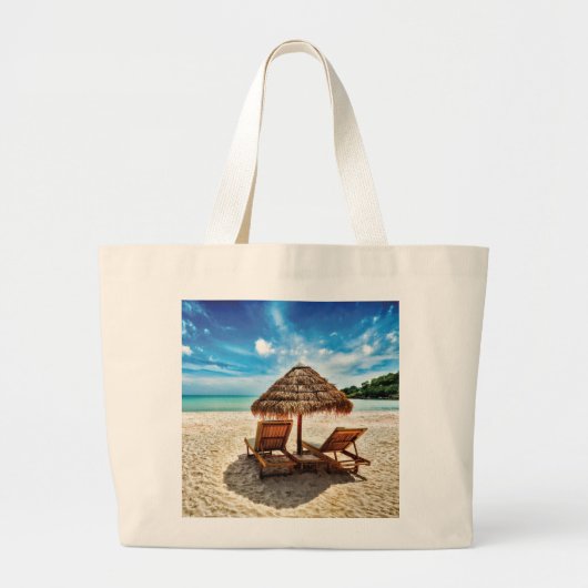 Hemelwolf op beach throw pillow grote tote bag (Voorkant)