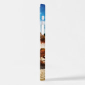 Hemelwolf op beach throw pillow iPhone hoesje (Linkerkant)