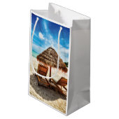 Hemelwolf op beach throw pillow klein cadeauzakje (Achterkant Gekanteld)