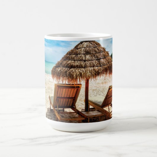 Hemelwolf op beach throw pillow koffiemok (Center)