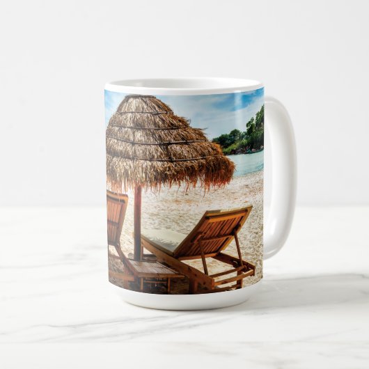 Hemelwolf op beach throw pillow koffiemok (Voorkant rechts)