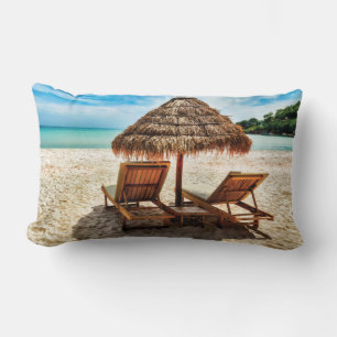 Hemelwolf op beach throw pillow kussen