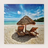 Hemelwolf op beach throw pillow legpuzzel (Verticaal)