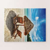 Hemelwolf op beach throw pillow legpuzzel (Horizontaal)