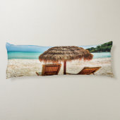 Hemelwolf op beach throw pillow lichaamskussen (Achterkant)
