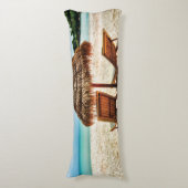 Hemelwolf op beach throw pillow lichaamskussen (Voorkant Verticaal)