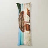 Hemelwolf op beach throw pillow lichaamskussen (Achterkant (Verticaal))