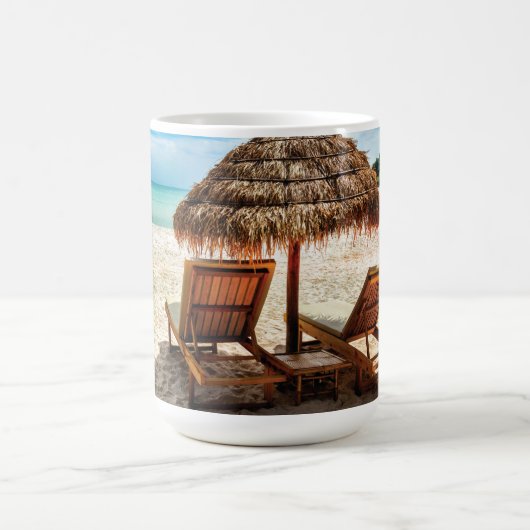 Hemelwolf op beach throw pillow magische mok (Midden)