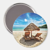 Hemelwolf op beach throw pillow magneet (Voorkant / Achterkant)