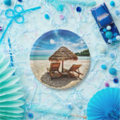 Hemelwolf op beach throw pillow papieren bordje (Feest)