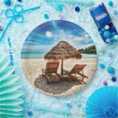 Hemelwolf op beach throw pillow papieren bordje (Feest)