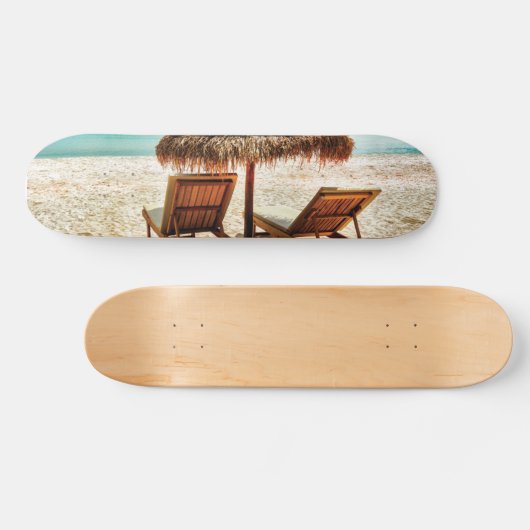 Hemelwolf op beach throw pillow persoonlijk skateboard (Horizontaal)