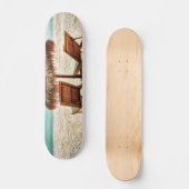 Hemelwolf op beach throw pillow persoonlijk skateboard (Voorkant)