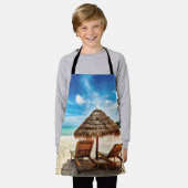 Hemelwolf op beach throw pillow schort (Gedragen)