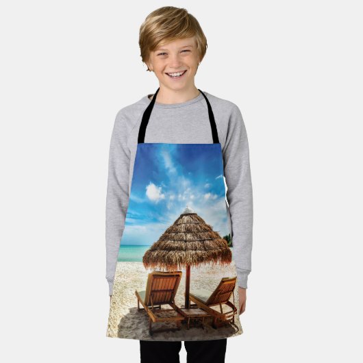 Hemelwolf op beach throw pillow schort (Gedragen)