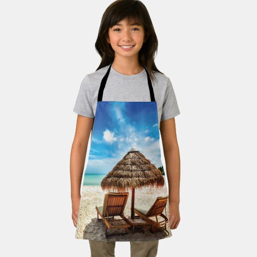 Hemelwolf op beach throw pillow schort (Insitu)