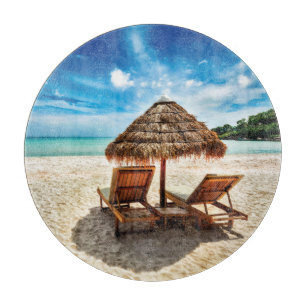 Hemelwolf op beach throw pillow snijplank