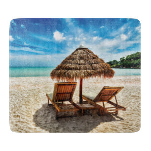 Hemelwolf op beach throw pillow snijplank
