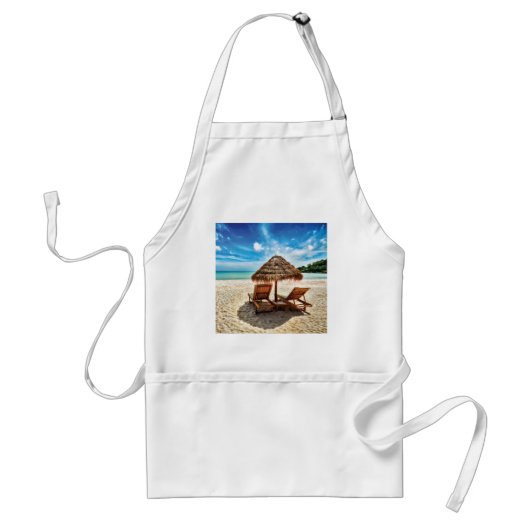 Hemelwolf op beach throw pillow standaard schort (Voorkant)