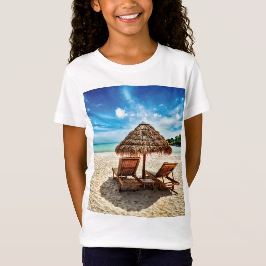 Hemelwolf op beach throw pillow t-shirt (Voorkant)
