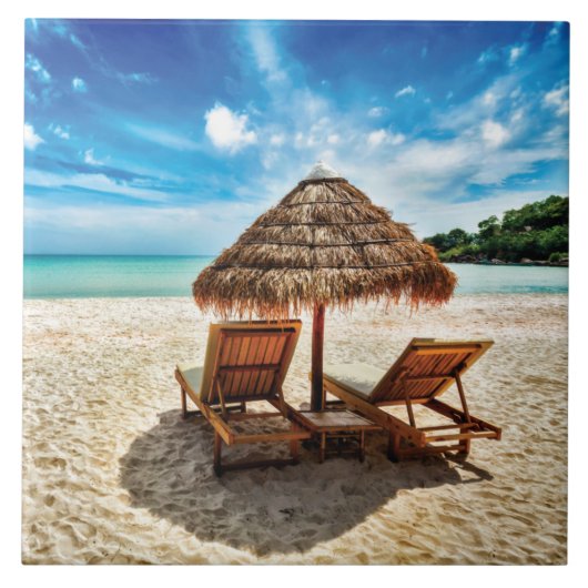 Hemelwolf op beach throw pillow tegeltje (Voorkant)