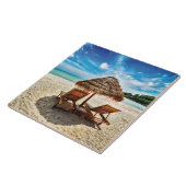 Hemelwolf op beach throw pillow tegeltje (Zijkant)