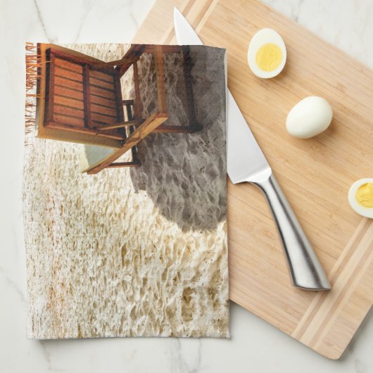 Hemelwolf op beach throw pillow theedoek (Quarter Fold)