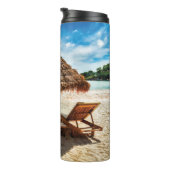 Hemelwolf op beach throw pillow thermosbeker (Geroteerd rechts)