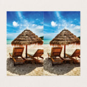 Hemelwolf op beach throw pillow visitekaartje (Buitenkant ongevouwen)