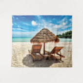 Hemelwolf op beach throw pillow wandkleed (Voorkant (horizontaal))