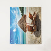 Hemelwolf op beach throw pillow wandkleed (Voorkant)