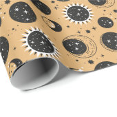 Hemelzon en maan patroon cadeaupapier (Rol Hoek)