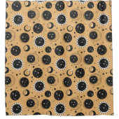 Hemelzon en maan patroon douchegordijn (Voorkant)