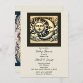 hemelzon & maan Baby shower Kaart (Voorkant / Achterkant)