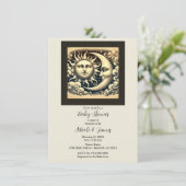 hemelzon & maan Baby shower Kaart (Staand voorkant)