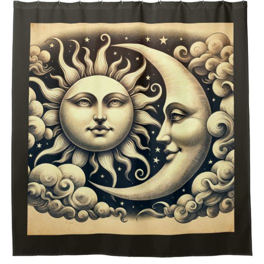 hemelzon & maan douchegordijn (Voorkant)