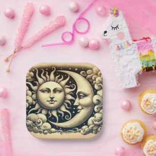  hemelzon & maan papieren bordje